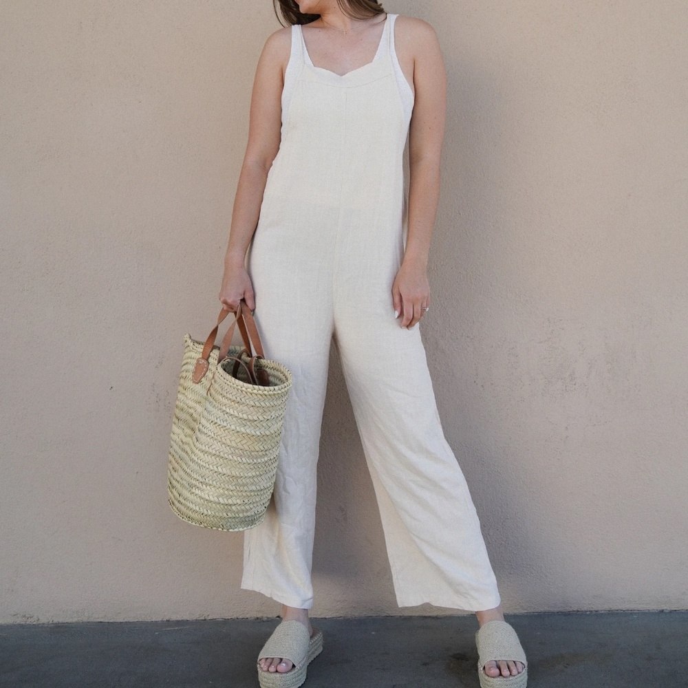 Carly Jean LA Dune Jumpsuit in Bone Size Small